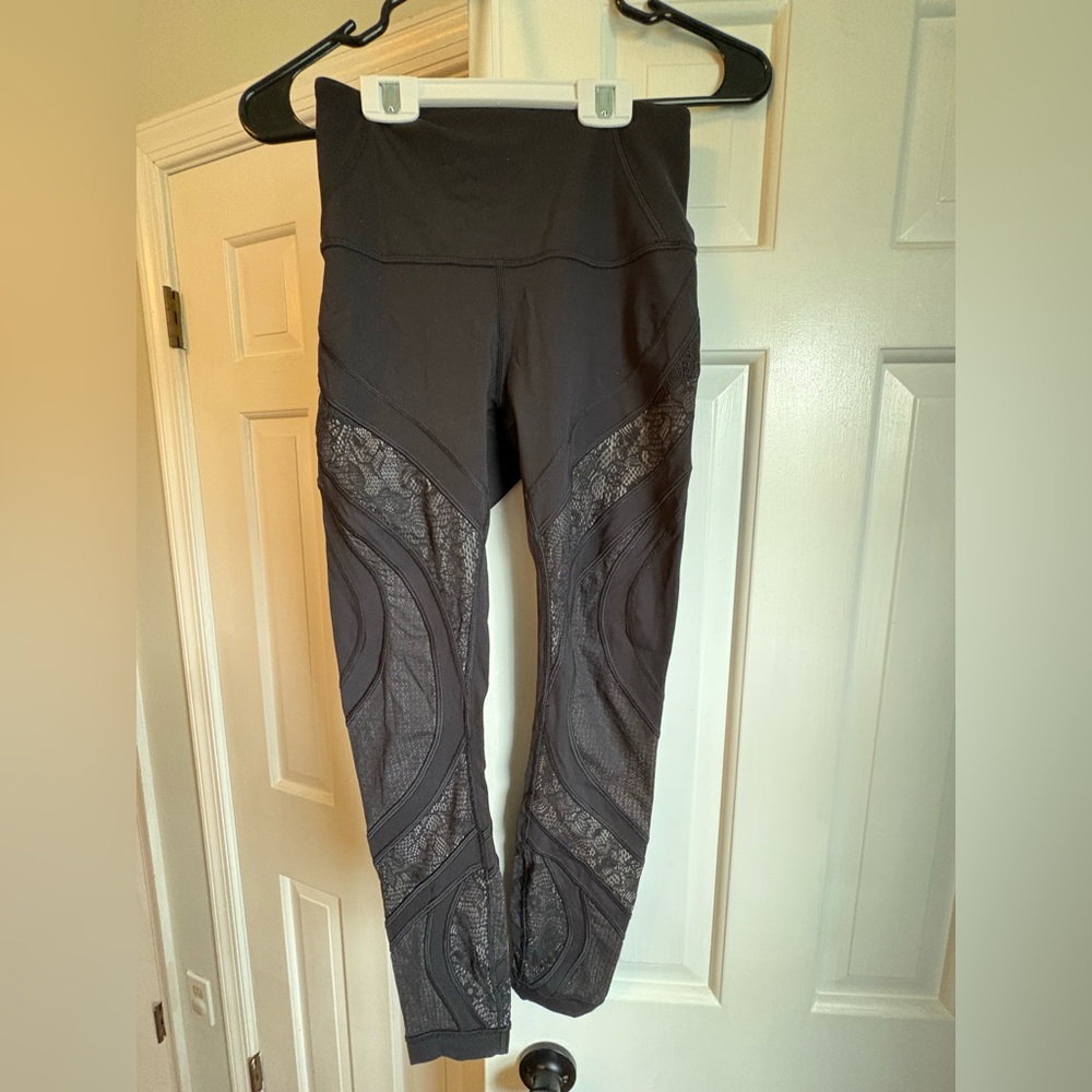 Lululemon Black Lace Panel Leggings